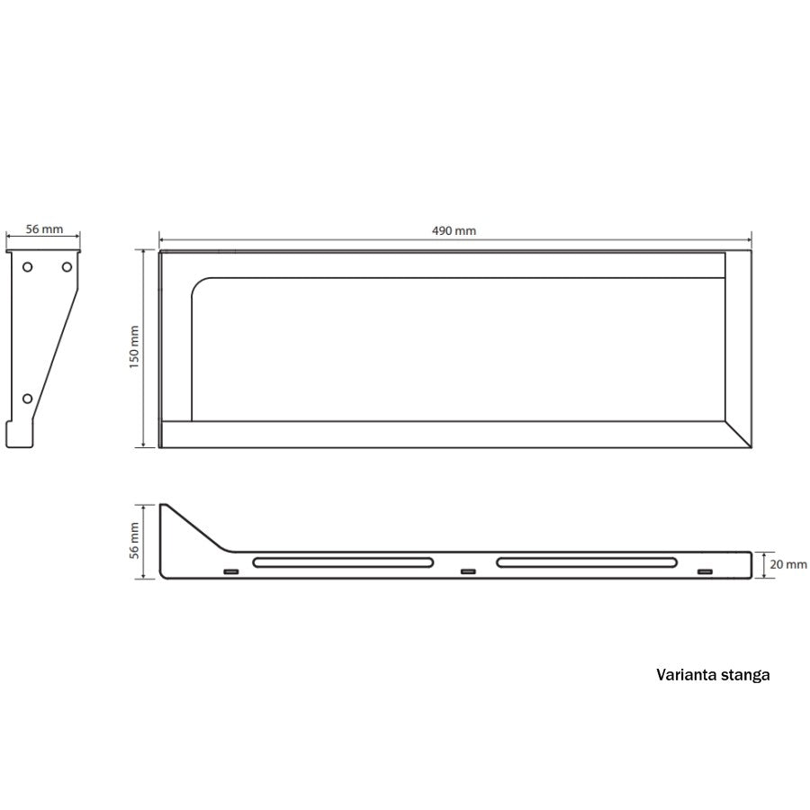 Bemeta Consola portprosop pentru blat lavoar 49xH15 cm, alb
