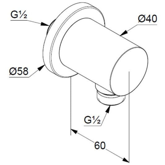 Kludi Nova Fonte Cot de iesire dus, crom