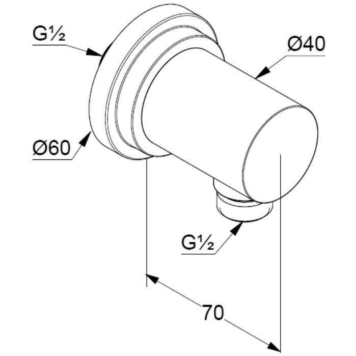 Kludi Nova Fonte Cot iesire dus, crom