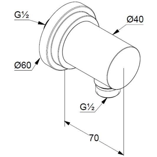 Kludi Nova Fonte Cot iesire dus, crom