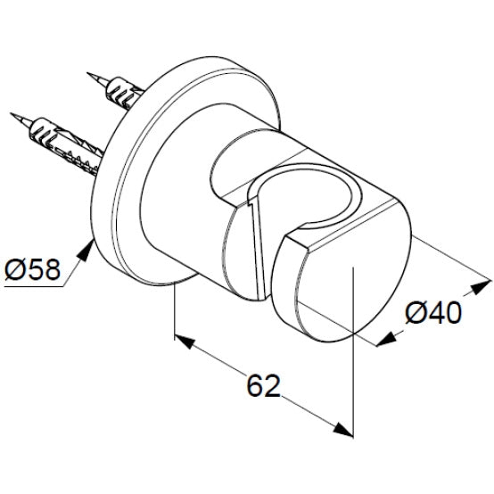 Kludi Nova Fonte Suport fix para de dus, alb mat
