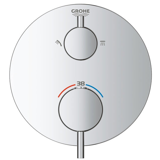 Grohe Atrio Baterie dus cu termostat, 2 iesiri, crom