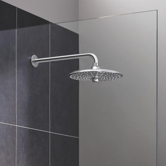 Palarie dus fix Grohe Euphoria 260, Ø26 cm cu brat, montaj pe perete