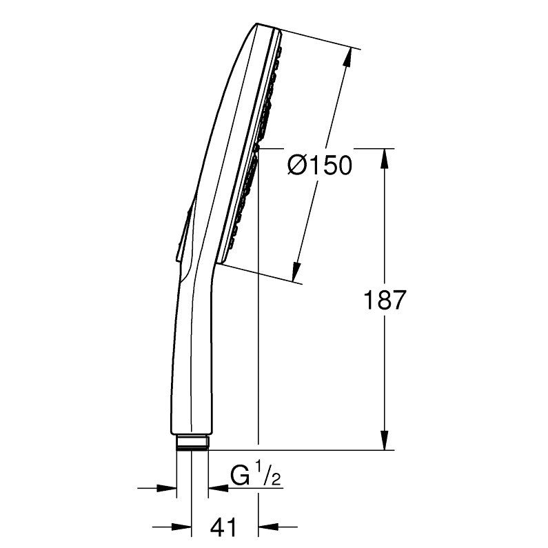 Para dus Grohe Rainshower Eco SmartActive 150 cu 3 jeturi, crom