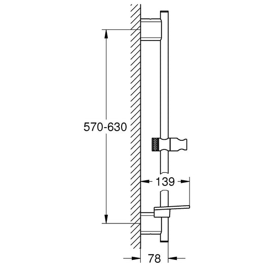 Grohe Rainshower SmartActive Bara de dus 60 cm si savoniera, crom