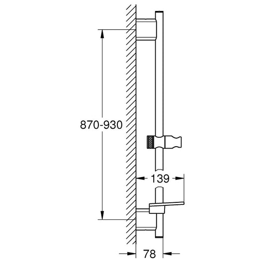 Grohe Rainshower SmartActive Bara de dus 90 cm si savoniera, crom
