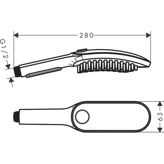 Para dus Hansgrohe DogShower pentru caini, alb mat