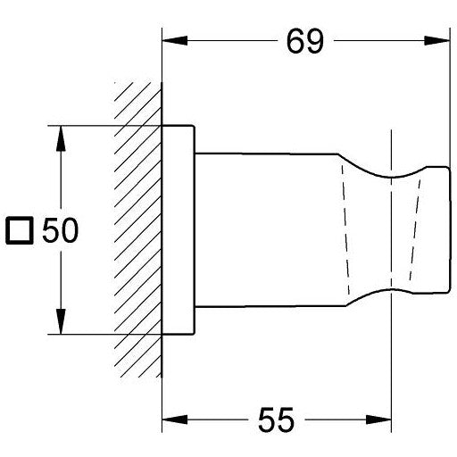 Grohe Rainshower Suport para dus cu ornament patrat, crom