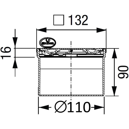 Piesa superioara si capac din inox pentru corp sifon Kessel System 100