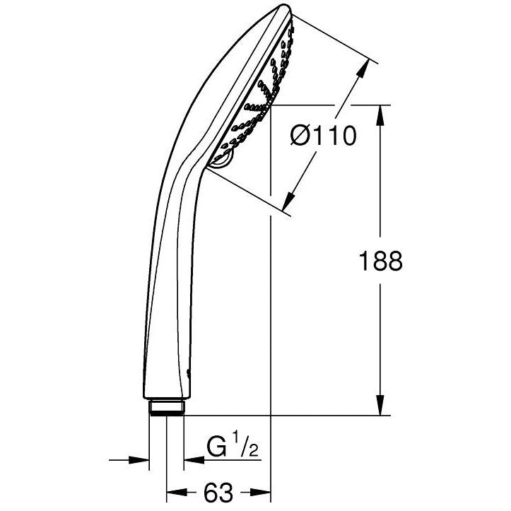 Para dus Grohe Euphoria 110 Massage fara limitator, crom