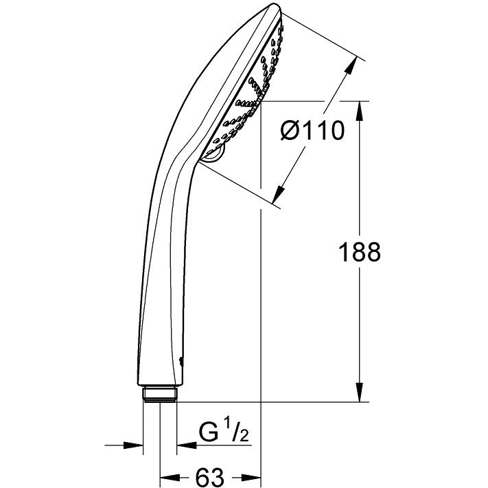 Para dus Grohe Euphoria 110 Massage cu 3 tipuri de jet