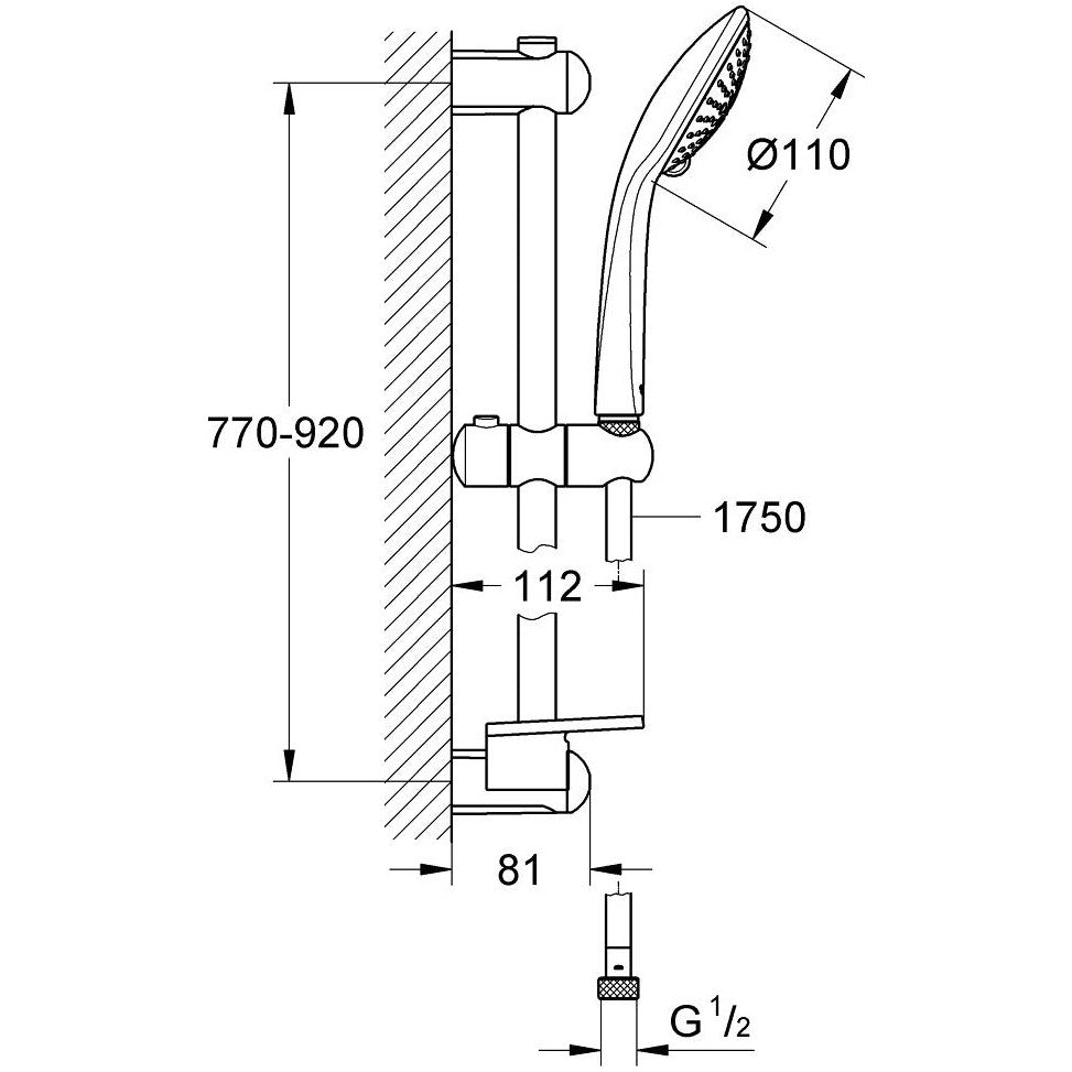Grohe Euphoria 110 Champagne Set dus cu bara 90 cm