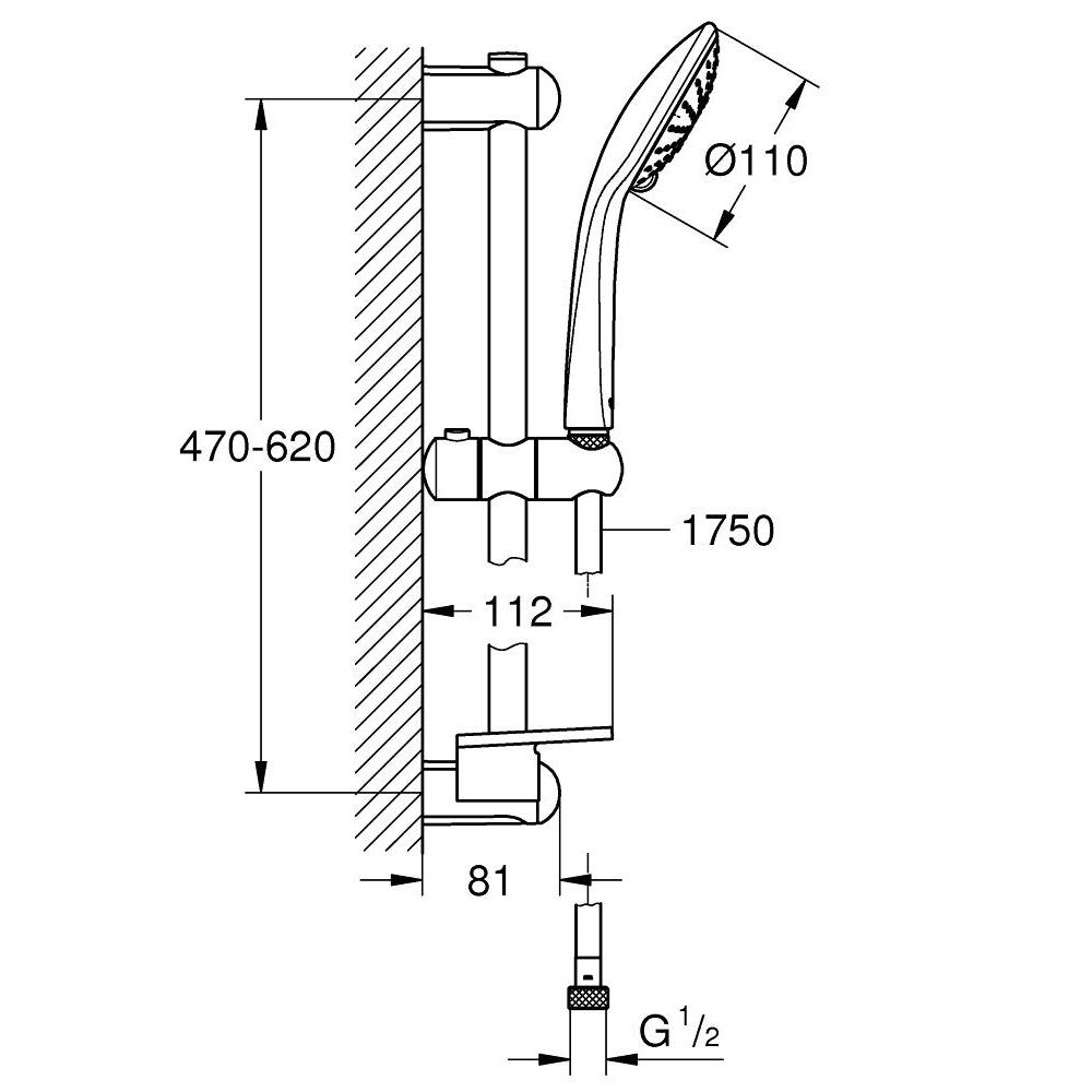 Grohe Euphoria 110 Duo Set dus cu bara 60 cm si savoniera
