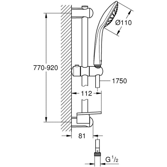 Grohe Euphoria 110 Mono Set dus cu bara 90 cm