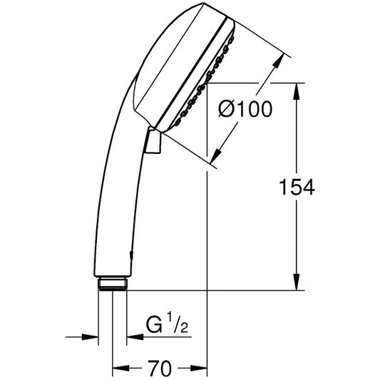 Para dus Grohe New Tempesta Cosmopolitan 100 cu 2 jeturi