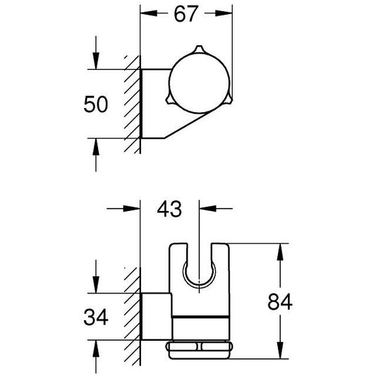 Grohe Tempesta Suport reglabil para de dus
