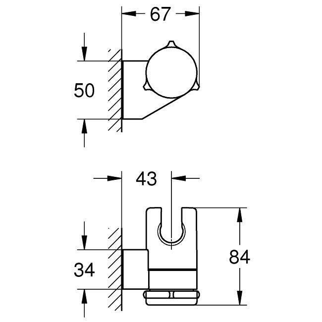 Grohe Tempesta Suport reglabil para de dus, crom