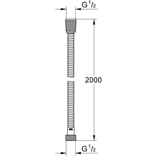 Furtun dus Grohe Relexaflex Metal 200 cm, crom