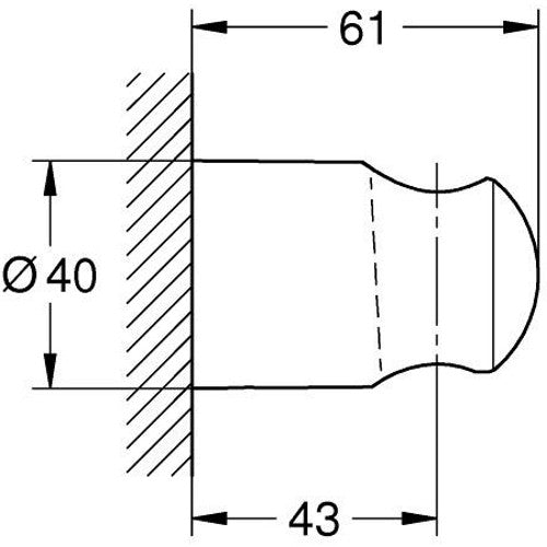 Grohe Relexa Suport para dus, 6 cm