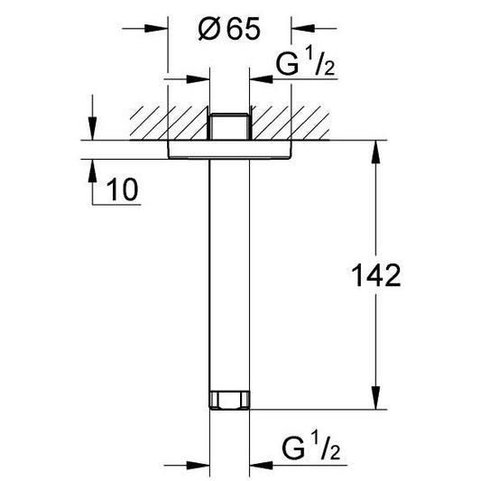 Grohe Rainshower Brat dus cu montaj pe tavan, 14 cm