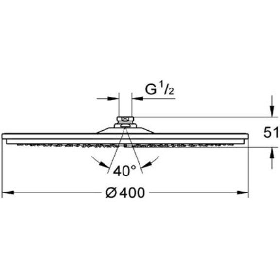 Grohe Rainshower Cosmopolitan 400 Dus fix Ø40 cm