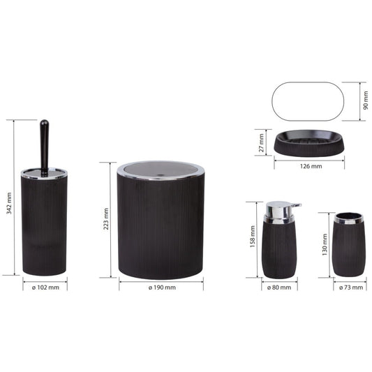 Bemeta Home Set de accesorii 5 in 1, negru
