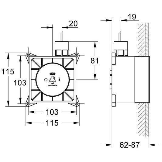 Grohe F-Digital Deluxe Set de instalare pentru module audio