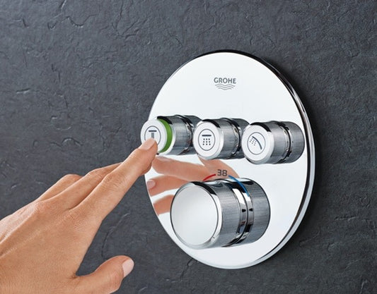 Grohe Grohtherm SmartControl Baterie dus cu termostat cu 3 iesiri, rotunda