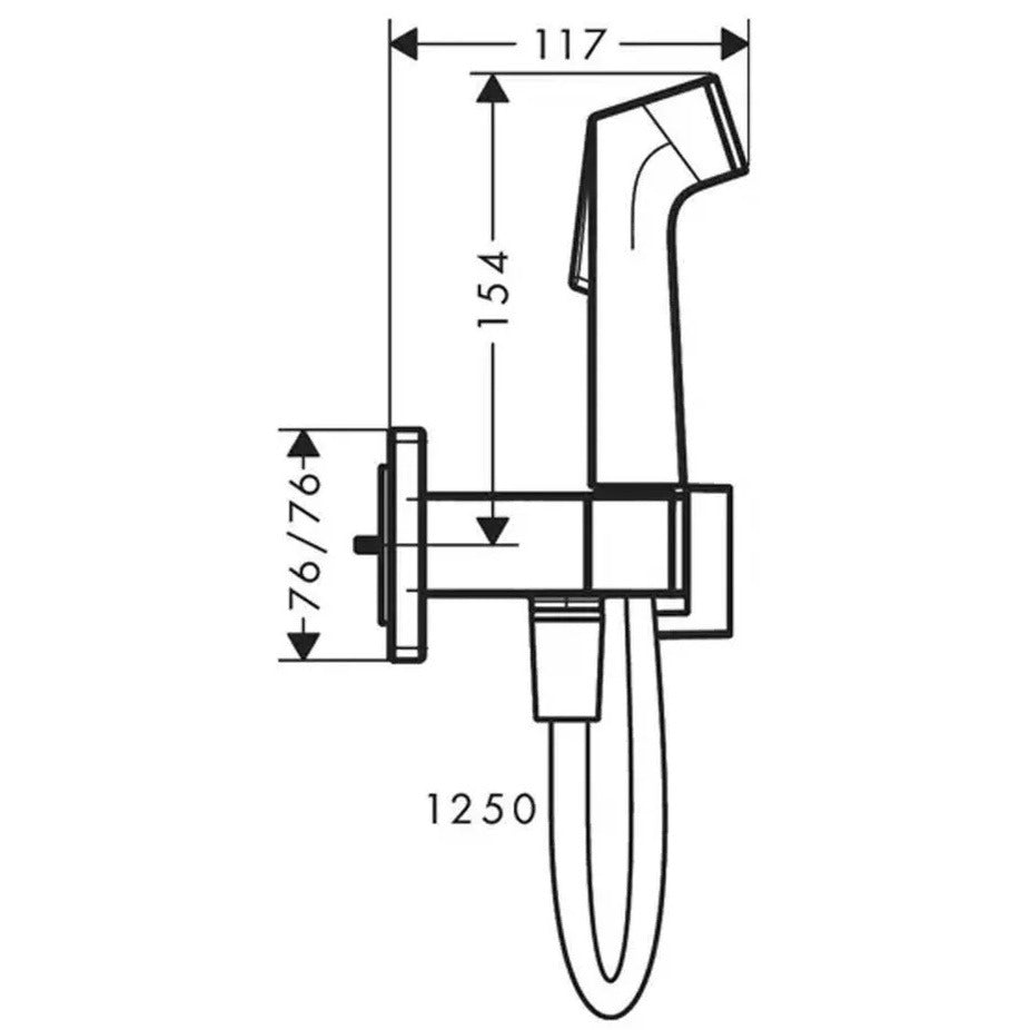 Hansgrohe S EcoSmart Dus igienic cu furtun si suport, crom periat