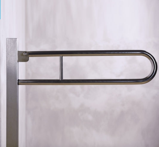 Bemeta Help Bara de sprijin rabatabila freestanding 81 cm, inox lucios, montaj ascuns