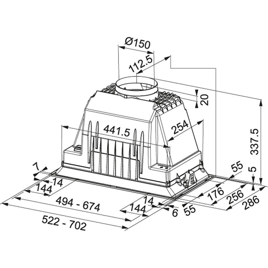 Franke Box FBI 705 PLUS Hota incorporabila, 70 cm, inox satinat