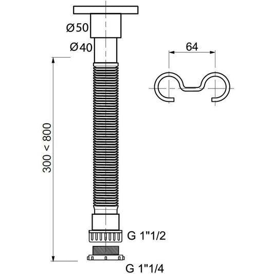 Wirquin Racord extensibil chiuveta bucatarie, crom