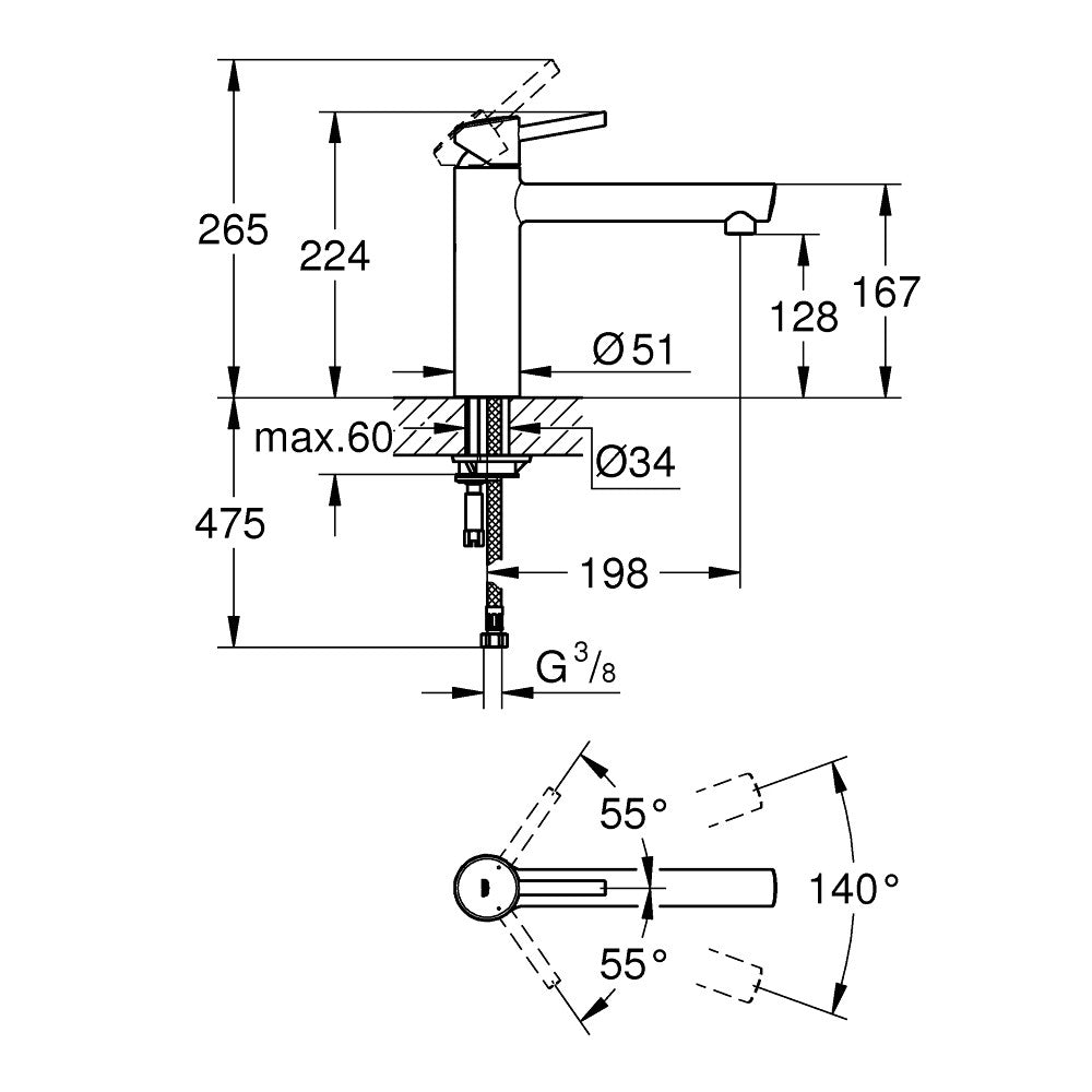 Grohe Concetto Baterie chiuveta bucatarie monocomanda H22 cm