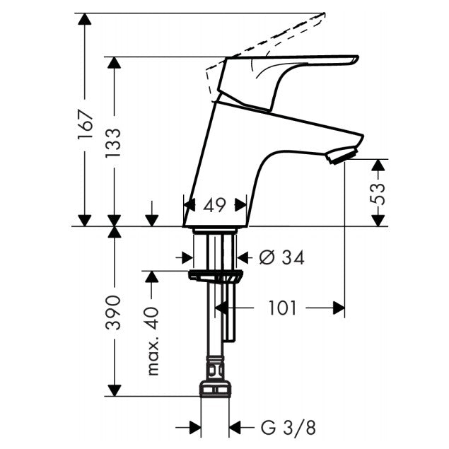 Robinet lavoar Hansgrohe Focus, pentru apa rece