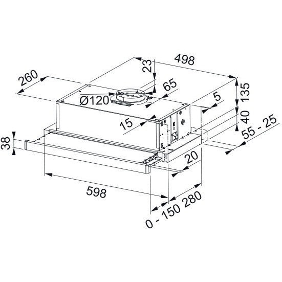 Franke FTB 60 WH V2 Hota telescopica 60 cm, alb