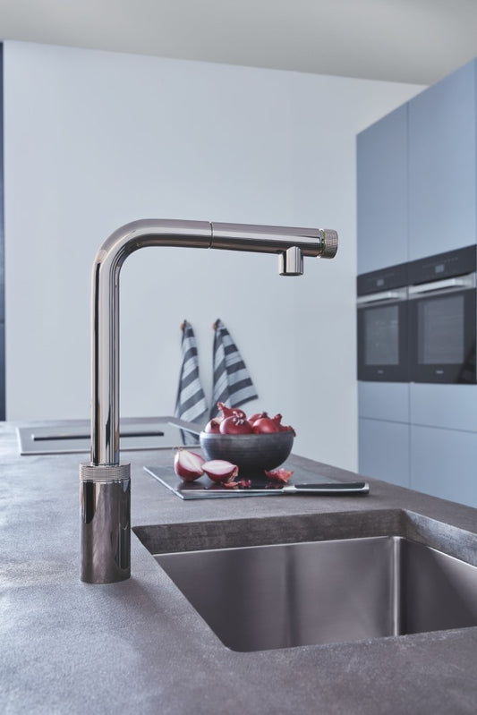 Grohe Minta Baterie chiuveta bucatarie cu dus extractibil si buton SmartControl, crom