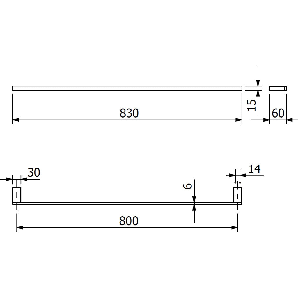 Kludi Vela C Suport prosop baie tip bara 80 cm, crom