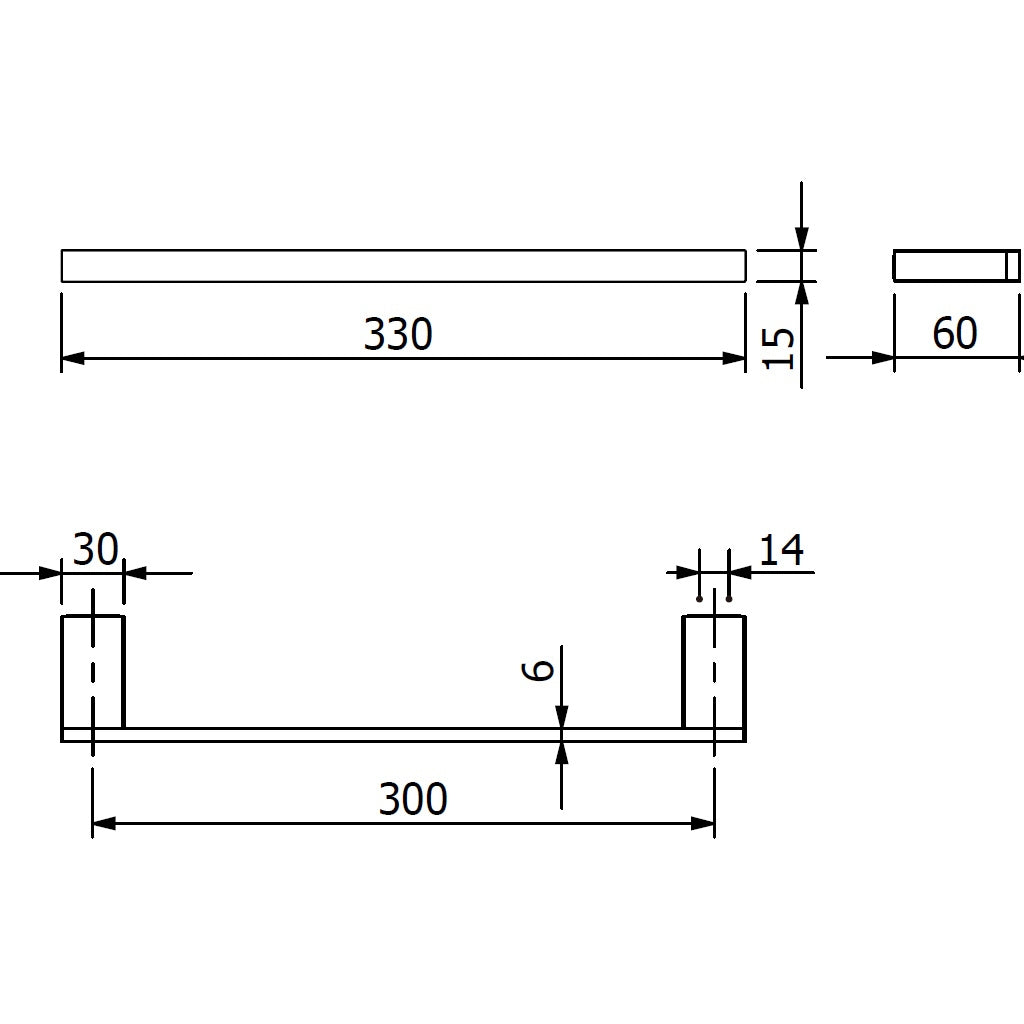 Kludi Vela C Suport prosop baie tip bara 30 cm, crom