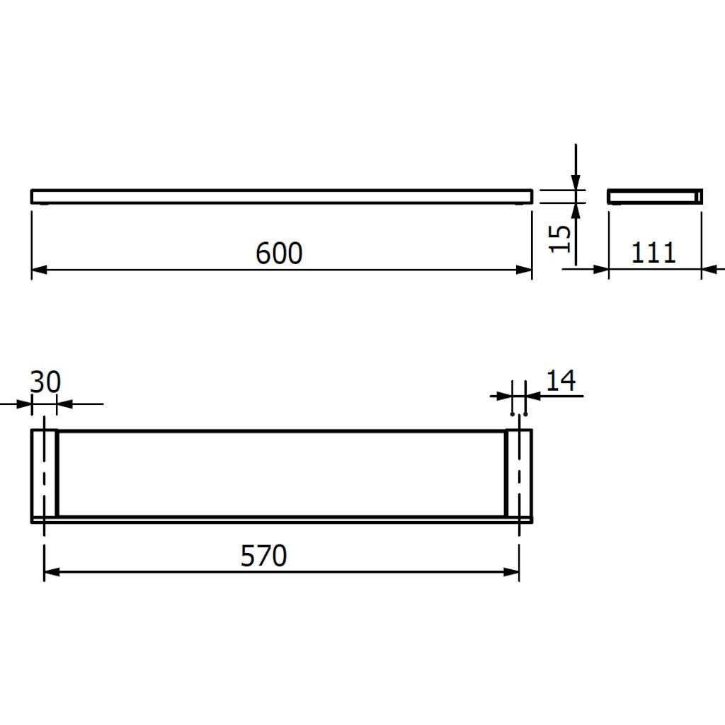 Kludi Vera C Polita din sticla 60 cm, auriu periat (brushed gold PVD)