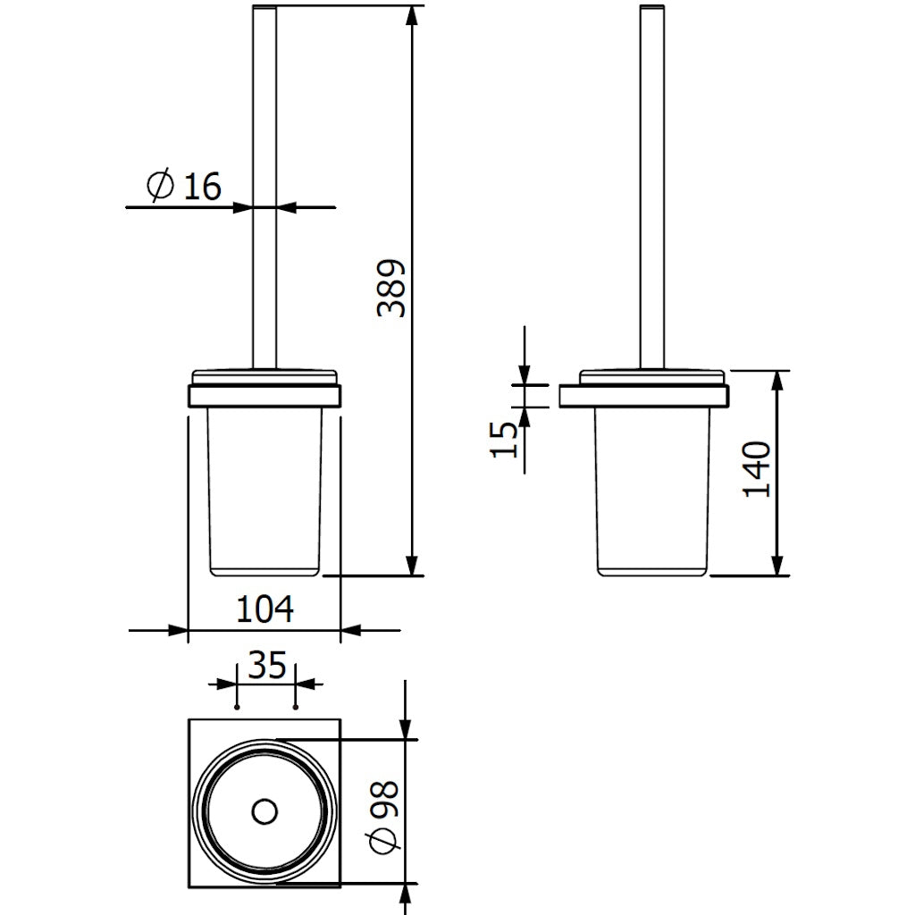 Kludi Vela C Perie WC cu montaj pe perete, crom