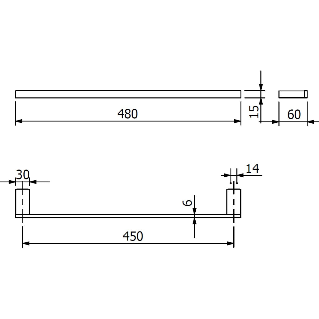 Kludi Vela C Suport prosop baie tip bara 45 cm, crom