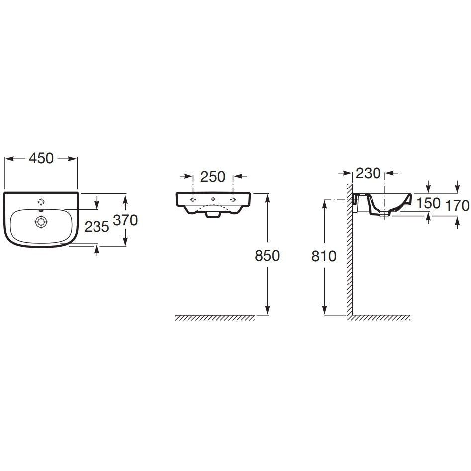 Lavoar baie suspendat Roca Debba 45x37 cm