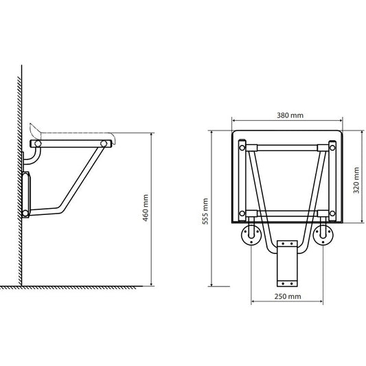 Scaun dus rabatabil pentru persoane cu dizabilitati Bemeta Help, transparent