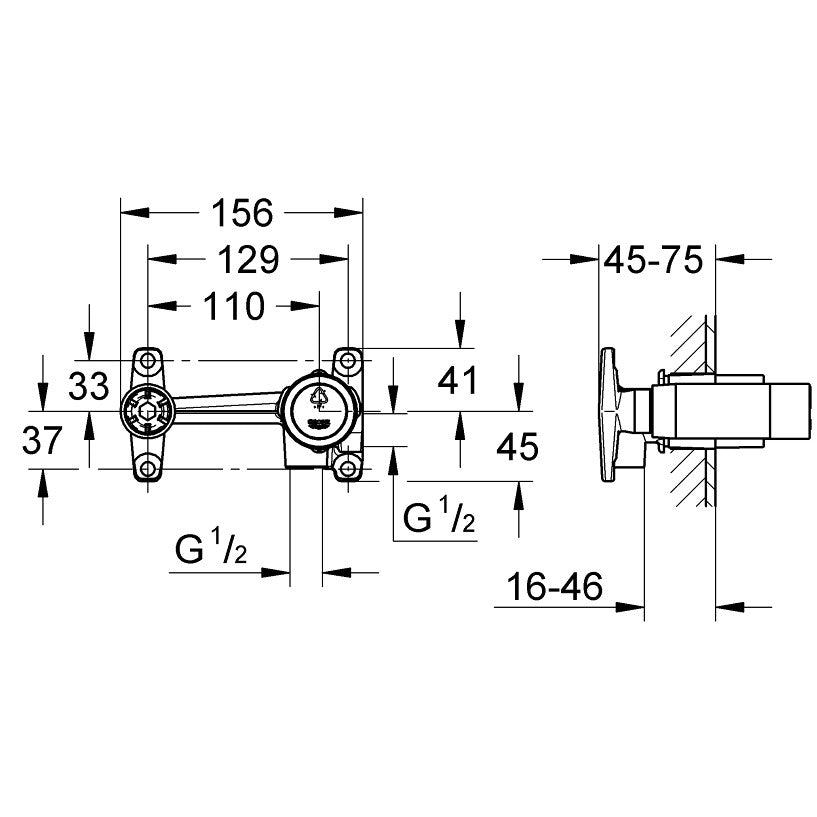 Grohe Corp incastrat pentru baterie lavoar monocomanda, cartus 35 mm