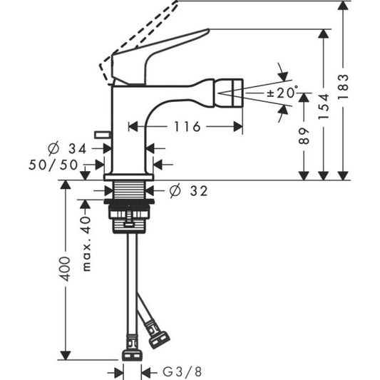 Hansgrohe Axor Citterio M Baterie bideu monocomanda