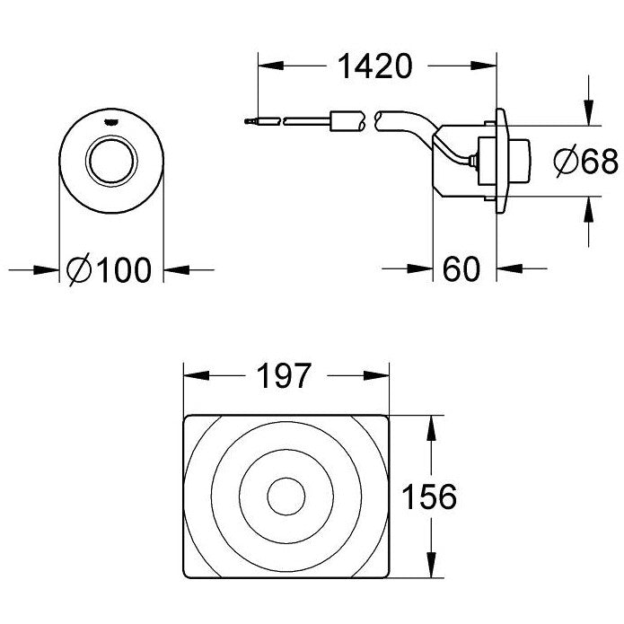 Grohe Actionare pneumatica cu clapeta de actionare