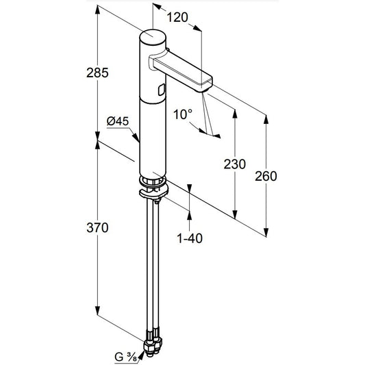 Kludi Zenta Baterie lavoar electronica cu mixare apa, alimentare cu baterii, H29 cm