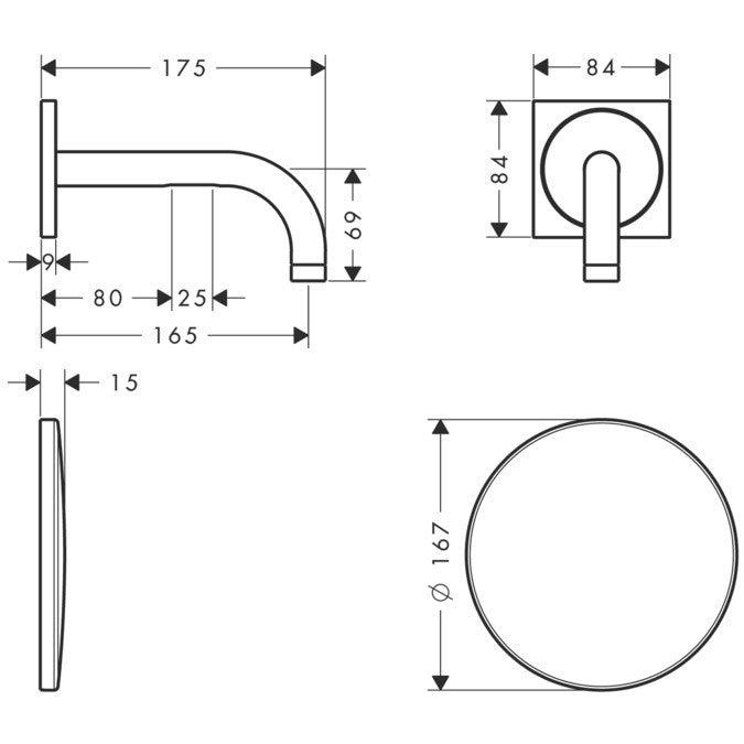 Hansgrohe Axor Uno2 Baterie lavoar electronica, pipa 17 cm