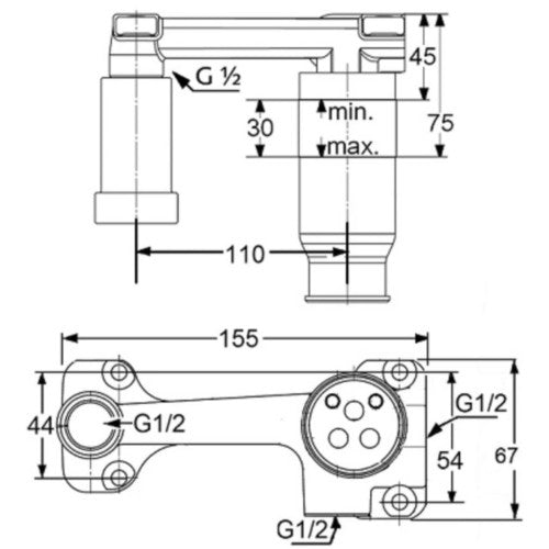 Kludi Set preinstalare pentru baterie lavoare cu montaj pe perete