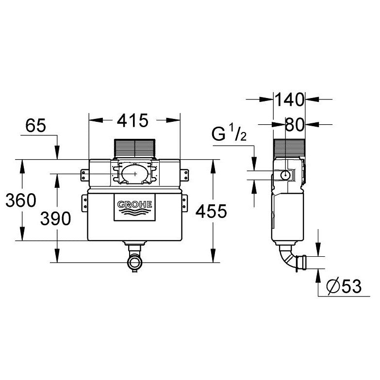 Grohe Rezervor WC incastrat, ajustabil intre 6-9 l